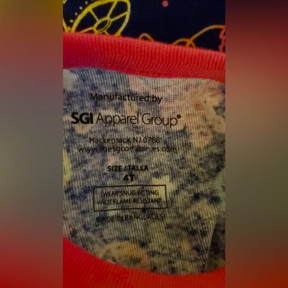 NWT NASA Girls' 3-Piece Cotton Pajama Set Galaxy Print | Navy | Toddler Size 4T - Picture 7 of 8